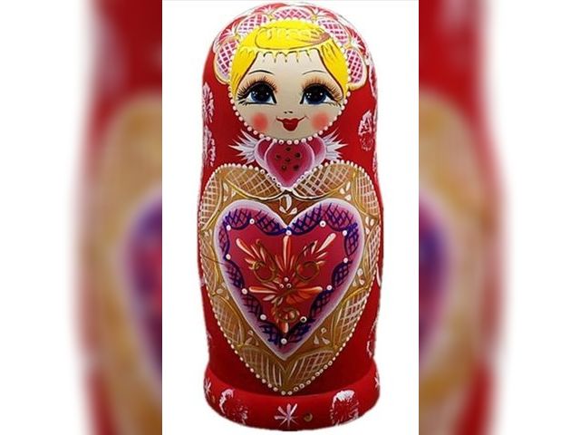 Lot 96-190938 - Nesting Dolls Russian Nesting Dolls,10pcs Heart-Shaped Matryoshka,Hand-Painted Cute Nesting Dolls,Cr...