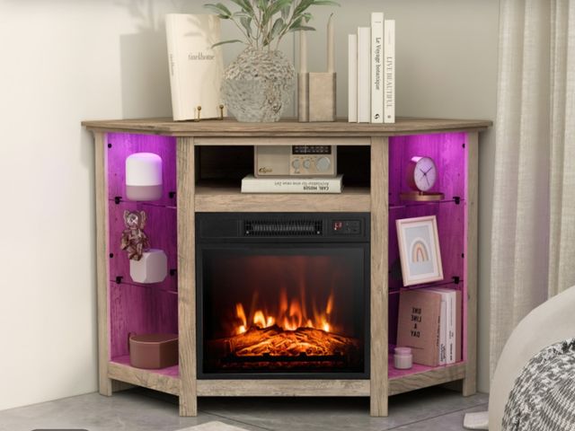 Lot 96-192980 - Fireplace Corner TV Stand with LED Lights and Smart APP Control for 50 Inches TV
New
MSRP $250.00