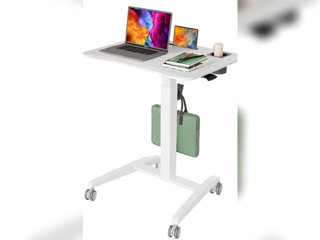 Lot 96-179568 - Mobile Standing Desk, Height Adjustable Rolling Laptop Desk, 27 inches Portable Sit Stand Desk with ...