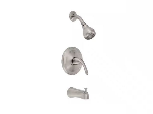 Lot 96-163293 - Glacier Bay
Builders Single Handle 1-Spray Tub and Shower Faucet 1.8 GPM in Brushed Nickel (Valve In...