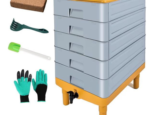 Lot 96-187714 - 5-Tray Worm Composter,100L WormCompost Bin for Vermicomposting Starter, Indoor &amp; Outdoor Worms F...