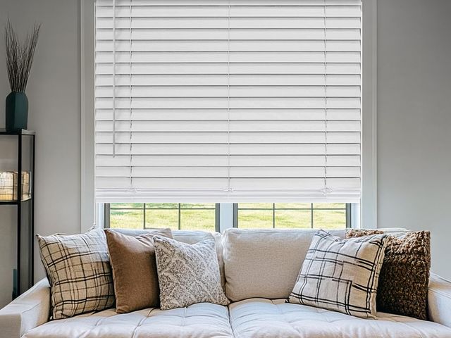 Lot 96-187947 - CHICOLOGY 2" Cordless Faux Wood Blinds, Room Darkening Smooth PVC Window Blinds, Cordless Lift, Ligh...