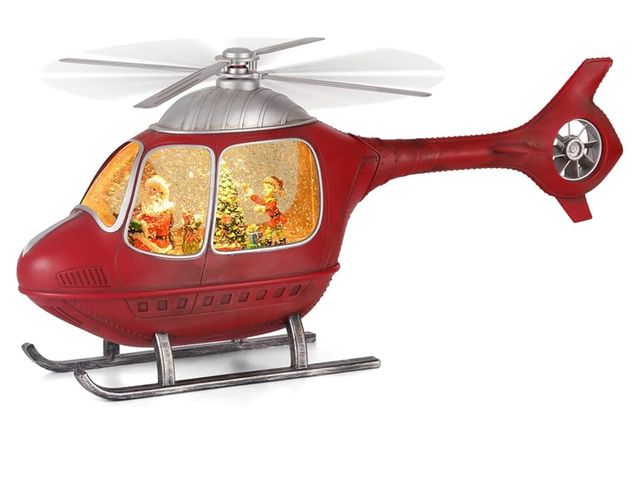 Lot 96-190369 - JUSTPRO
19.6“ Animated Acrylic Helicopter (Moving Fan) - LED Lights, Water Spinning Glitter &amp; Pa...