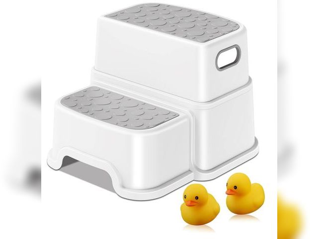 Lot 96-171134 - Toddler Step Stool,2 Step Stools for Kids with Anti-Slip Surface and Rubber Bottom, Kids Step Stool ...