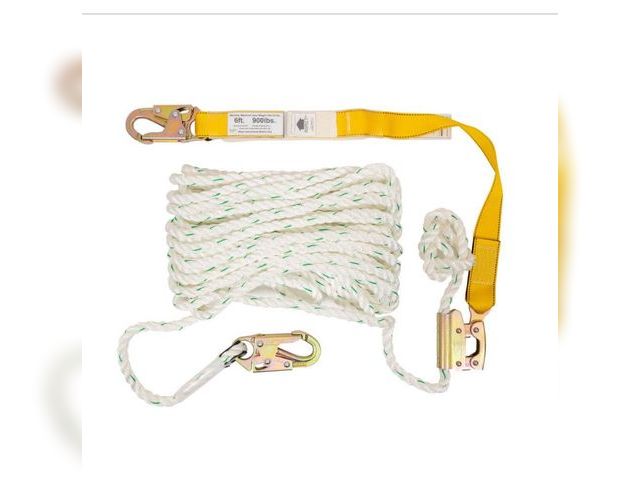 Lot 96-179236 - Werner 50 ft. Fall Protection Rope
Lifeline with Lanyard New