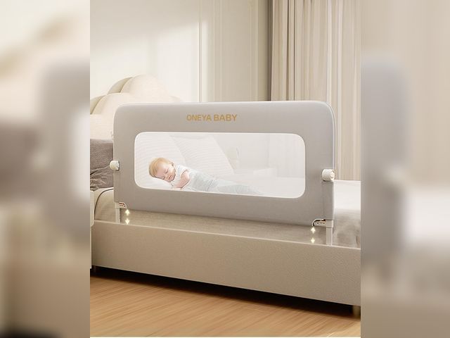 Lot 96-178340 - Baby Bed Rail Guard, 60” Thickened Toddler Bed Rail for Toddlers, Extral Tall Swing Down Kids Child ...