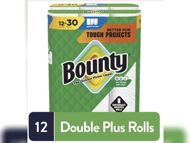 Lot 96-230406 - Bounty
White, Select-A-Size Paper Towel
Roll (10 Double Plus Rolls)
New 10 rolls