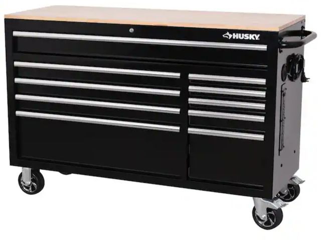 Lot 96-226328 - Husky
Modular Tool Storage 52 in. W x 20 in. D Standard Duty Black Mobile Workbench Cabinet
New 
Som...