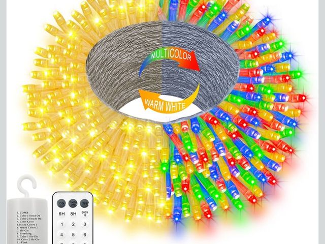 Lot 96-188263 - LED String Lights Battery Operated, 12 Modes Christmas String Lights with Remote Timer Fairy Twinkle...