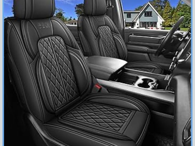 Lot 96-170509 - Car Seat Cover Custom Fit for Dodge Ram 1500 2500 3500 2002-2024 Faux Leather Seat Cover Set Compati...