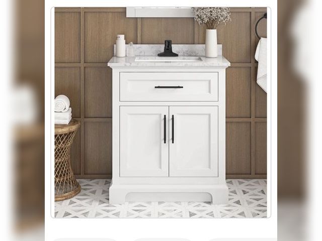 Lot 96-170826 - Home Decorators Collection
Doveton 30 in. Single Sink Freestanding White Bath Vanity with White Engi...