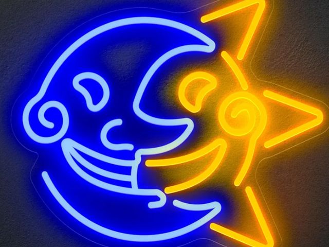 Lot 96-197853 - Sun drop Moon drop Neon Sign for Wall Decor,F!ve Nights @ Fredy's Gaming Clown Face Neon Light，LED S...