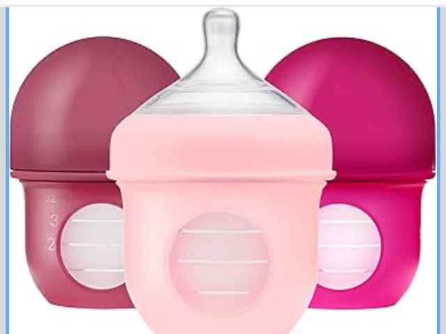 Lot 96-191161 - Boon Nursh Reusable Silicone Pouch Baby Bottles - Slow Flow Nipple - Silicone Baby Bottle Pouch and ...