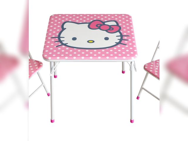 Lot 96-227659 - Hello Kitty Kids Activity Square Table, Sanrio Character Design, Furniture for Ages 3+ Used, has mar...