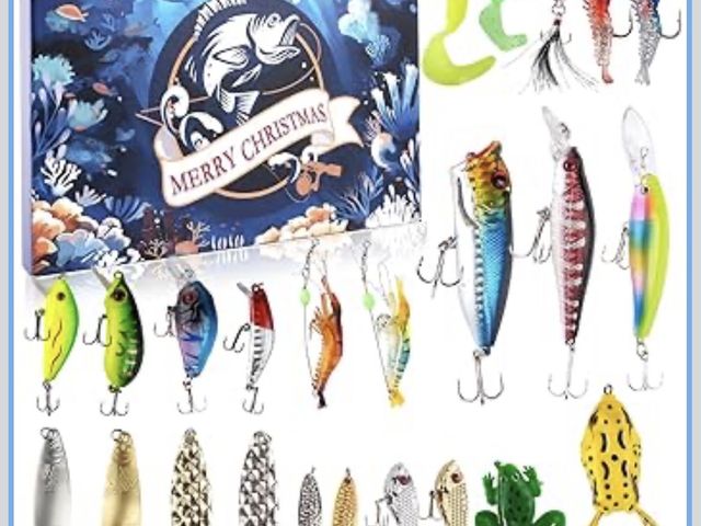 Lot 96-197657 - Labeol Advent Calendar, 24 Days Christmas Countdown Surprise with 24 PCS Unique Fishing Tackle Lure ...