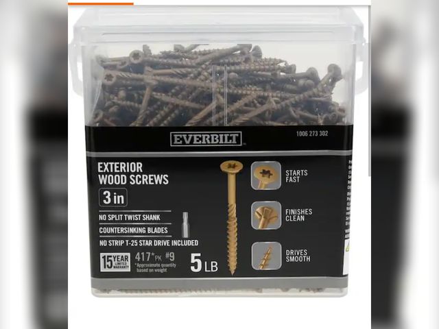 Lot 96-167024 - Everbilt #9 x 3 in. Star Drive Flat Head Exterior Wood Screws 5 lb.-Box New