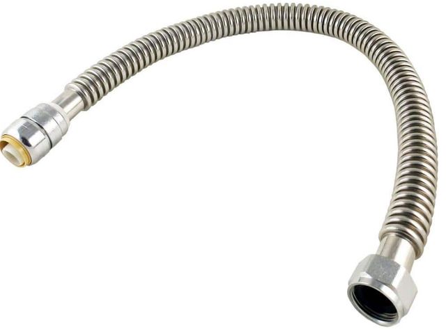 Lot 96-167356 - SharkBite 1 in. Push-to-Connect x 1 in. FIP x
24 in. Corrugated Stainless Steel Water Softener Conne...