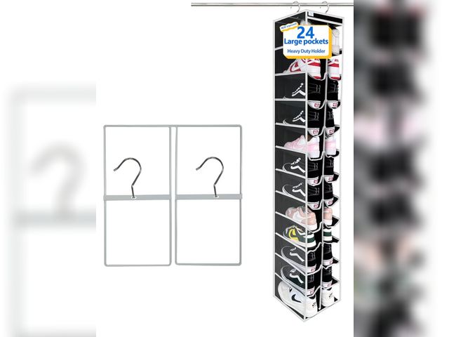 Lot 96-190474 - hanging shoe organizer, 24 Section,shoe organizer,Ample Storage Space,college dorm essentials for gi...