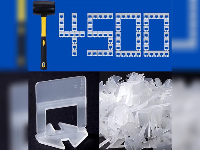 Lot 96-181233 - Tile Leveling System Clips Tiles Leveler Spacers Tile Clips 1/16 inch Tile Spacer 4500 Piece and 16 ...