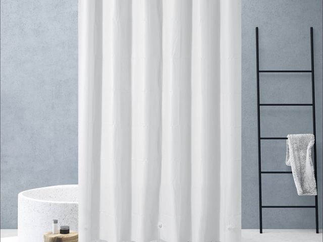 Lot 96-233180 - Barossa Design Lightweight White PEVA Shower Curtain Liner Plastic with 3 Magnets, Waterproof -72" x...