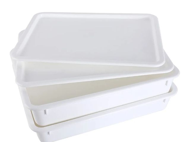 Lot 96-166047 - GSM Brands Pizza Dough Proofing Box - Stackable Commercial Quality Trays with Covers (17.25 x 13 Inc...