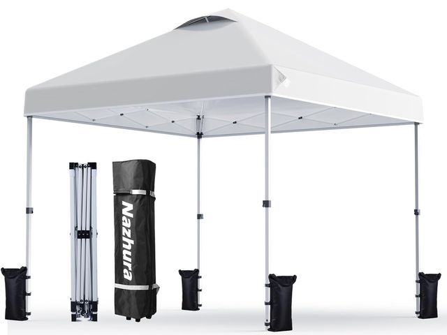 Lot 96-210787 - Nazhura 10' x 10' Pop Up Canopy Tent with Sand Weight Bag, Freestanding Sun Shelter for Picnic and C...