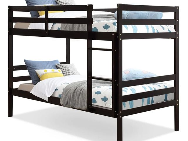 Lot 96-192202 - Costway Twin Bunk Bed Children Wooden Bunk Beds Solid Hardwood
New 
Msrp $550.00