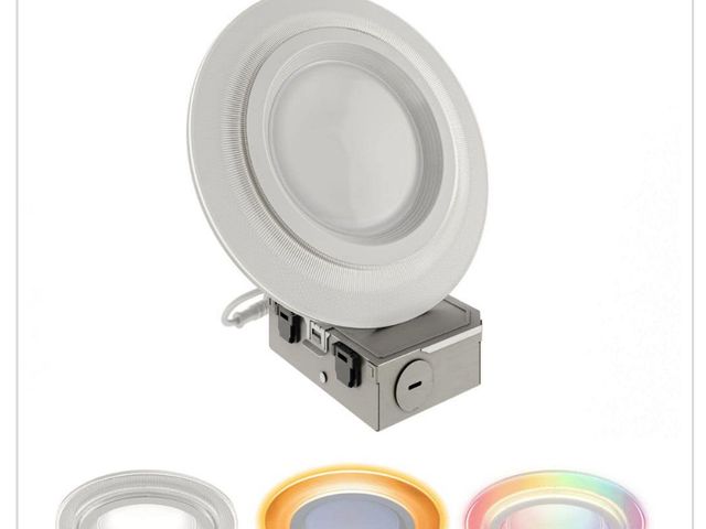 Lot 96-188368 - HALO RL Dual Zone 6 in. Smart WiFi Canless Integrated LED Recessed Downlight Connected by Wiz Pro Un...
