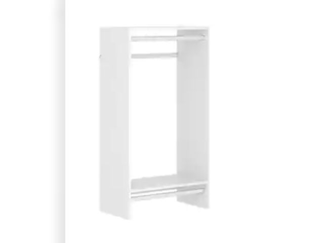 Lot 96-231650 - Closet Evolution Double Hang 25 in. W White Wood Closet Tower New  Msrp $104.81