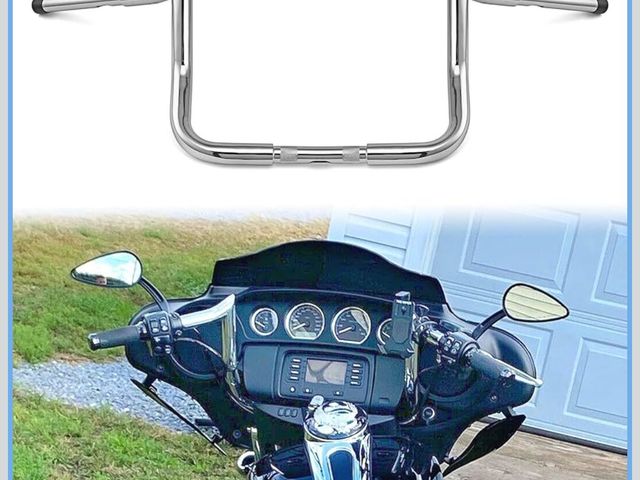 Lot 96-211033 - Appears to be Mofun Chrome 12" Rise Handlebar 1-1/4" Bagger Handlebar Ape Hanger Compatible with Har...