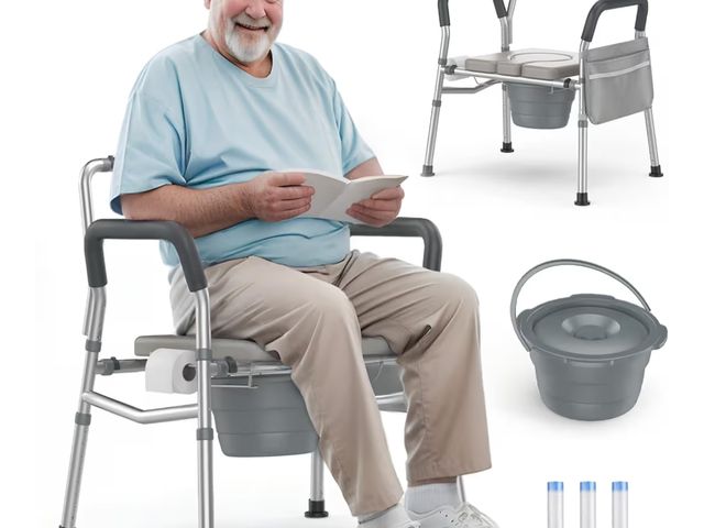 Lot 96-190675 - Heavy Duty Bariatric Commode, 4-in-1 Portable Bedside Commode or Over-Toilet Chair, Extra-Wide | Adj...