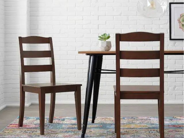 Lot 96-166384 - StyleWell
Walnut Brown Finish Dining Chair with Ladder Back (Set of 2)
Open Box (open hardware bags)...
