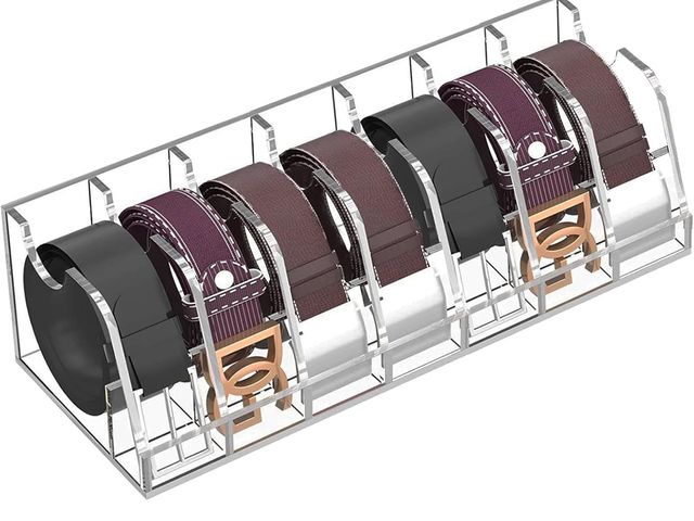 Lot 96-191549 - Acrylic Belt Organizer, 7 compartment，acrylic belt organizer for closet,belt checkroom and present f...