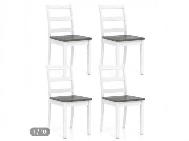 Lot 96-209780 - Set of 4 Wood Dining Chairs with Solid Rubber Wood Legs MSRP $309.99 New