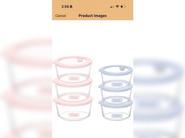 Lot 96-190768 - Urban Green Glass Food Container Set with Glass Lid, 6 Pack, Meal Prep Containers with Silicone Fram...