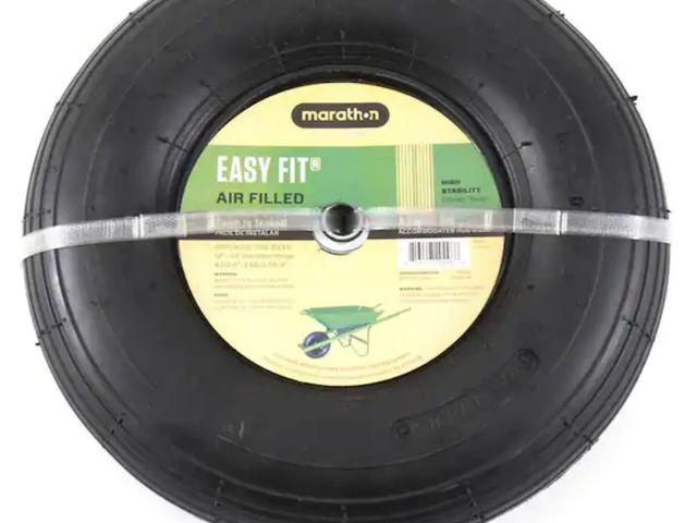 Lot 96-164277 - Marathon 13 in. - 16in  Universal fit air filled Wheelbarrow tire 
Appears lightly used