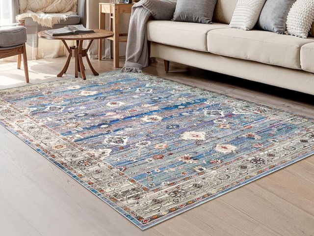 Lot 96-190441 - Ultra Soft Rugs with Non-Slip Backing &amp; Durable Edge Binding, Vintage Fluffy Indoor Low-Pile Car...