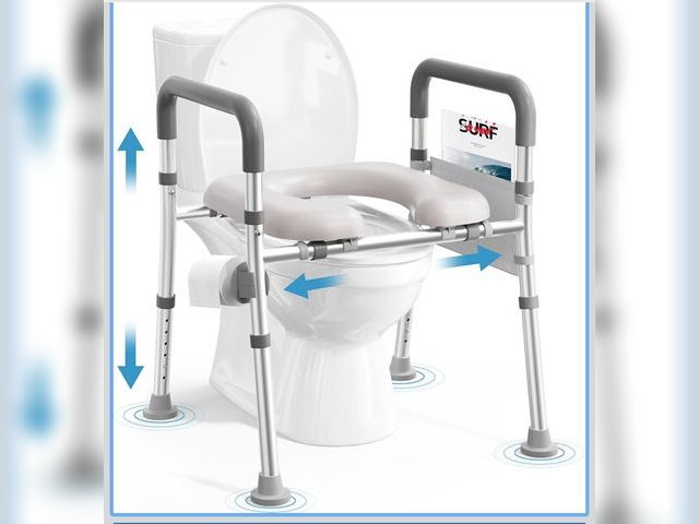 Lot 96-180359 - Toilet Seat Riser for Seniors, Raised Toilet Seat with Handles, Adjustable Height &amp; Width, 400lb...