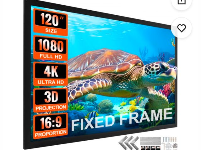Lot 96-145104 - VEVOR Projection Screen 120inch 16:9 Movie Screen Fixed Frame 3D Projector Screen for 4K HDTV Movie ...