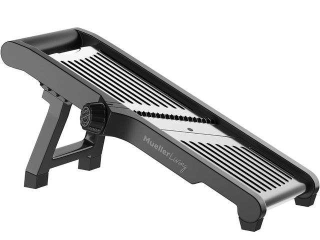 Lot 96-232680 - MuellerLiving Mandoline Slicer for Kitchen, Stainless Steel, Slice or Julienne, Vegetable Chopper, F...