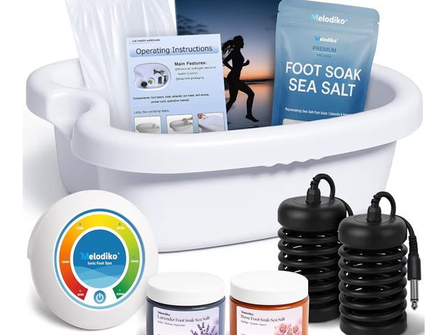 Lot 96-177103 - Ionic Foot Bath Detox Machine, Premium Ion Foot Spa for Home Use, Includes 3 Sea Salts (Original/Ros...