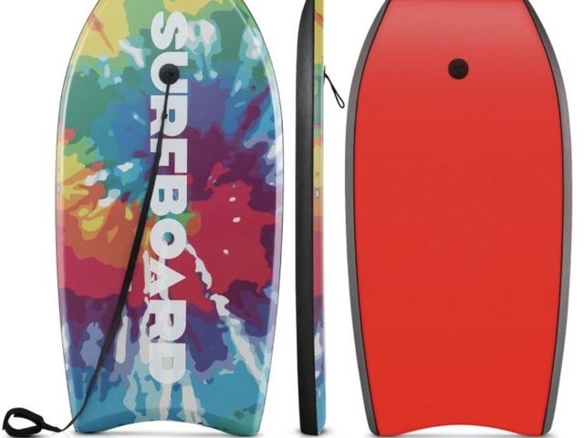 Lot 96-227619 - 41" Lightweight Portable Surfboard Bodyboard Boogie Board w/Dual Bottom Channels New