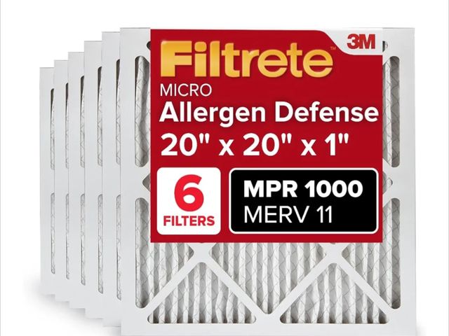 Lot 96-173644 - Filtrete 20x20x1 AC Furnace Air Filter, MERV 11, MPR 1000, Micro Allergen Defense, 3-Month Pleated 1...