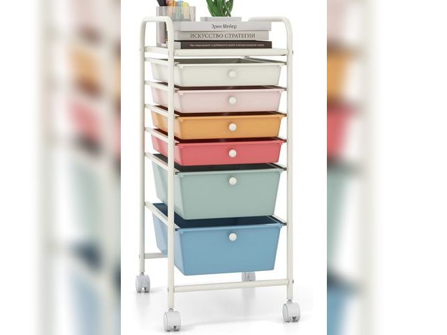 Lot 96-197975 - ARLIME 6-Drawer Rolling Storage Cart, Multifunctional Storage Organizer Cart with Wheels, Mobile Uti...