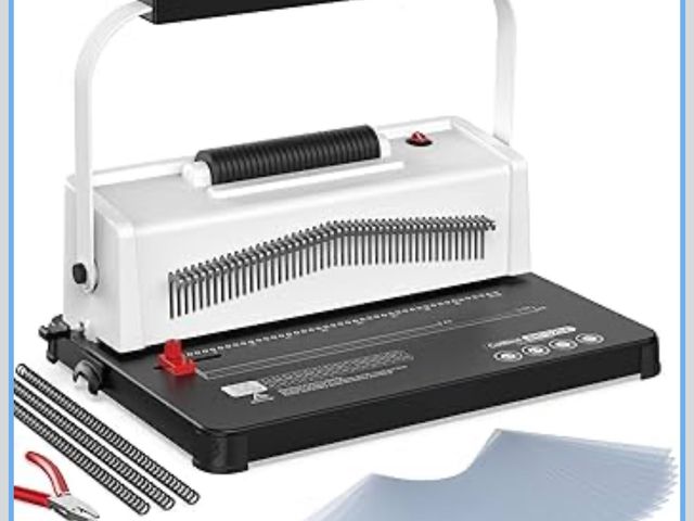 Lot 96-173522 - Spiral Coil Binding Machine: Homeschool Manual 46 Hole Puncher Spiral Binder with Electric Coil Inse...