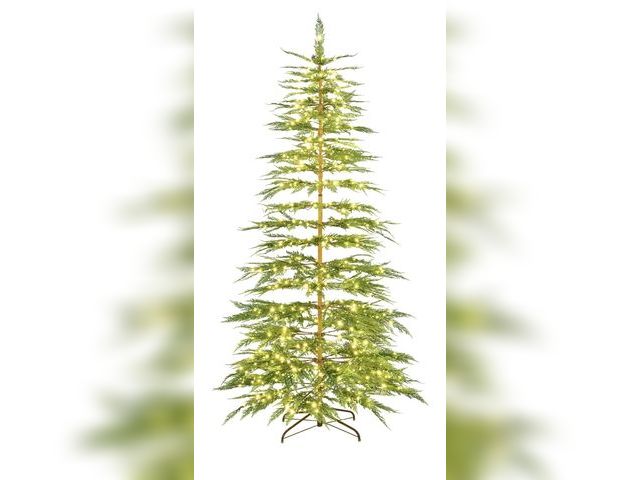 Lot 96-226809 - Costway 7.5 FT Pre-Lit Cypress Christmas Tree Hinged with 612 PE Branch Tips Timer &amp; 540 Lights ...