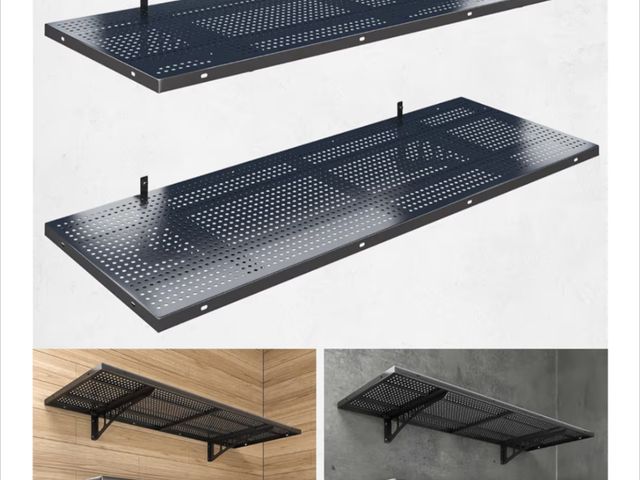 Lot 96-176615 - 2-Pack 1.5x4ft Heavy Duty Garage Wall Shelving, 500 lbs Load Capacity, Garage Shelving Wall Mounted,...