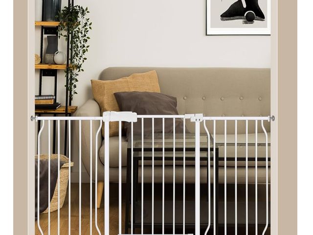 Lot 96-171050 - Extra Wide Baby Gate 57.5-62.2 Pressure Mounted,Child Dog Pet Safety Gates with Walk Through Door fo...