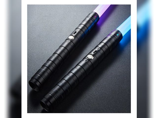 Lot 96-164218 - Dueling Lightsaber 15 RGB Colors Changeable 3 Modes with Fx Battle Sound Metal Hilt Light Sabers for...