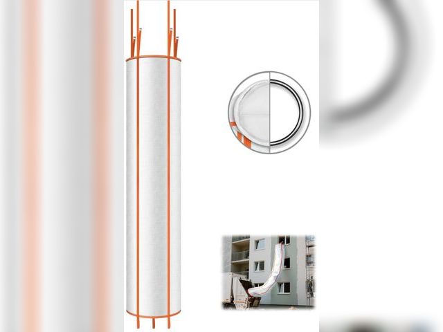 Lot 96-179260 - 15 Ft Construction Trash Chute with Circular Top Steel Ring and 4 Adjustable Handles, Heavy Duty Con...